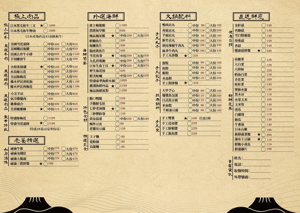 岩漿火鍋台中菜單1 岩漿火鍋台中菜單1