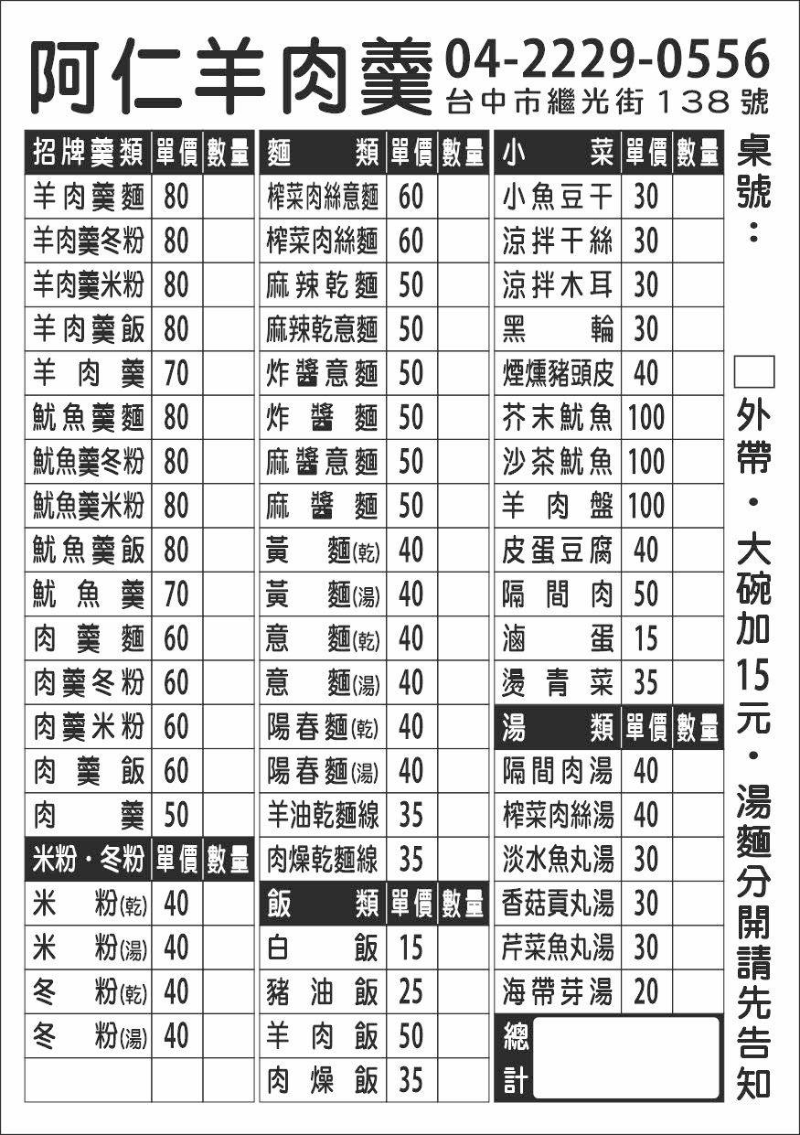 阿仁羊肉羹2026價格