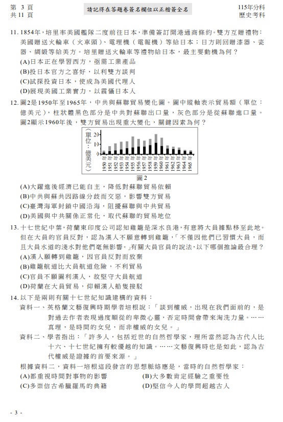 115分科測驗歷史題目解答案03
