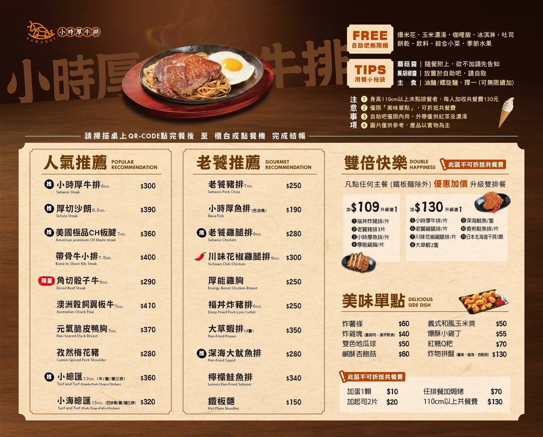 小時厚牛排菜單202601