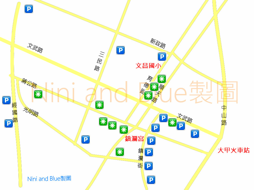大甲鎮瀾宮美食地圖 停車場