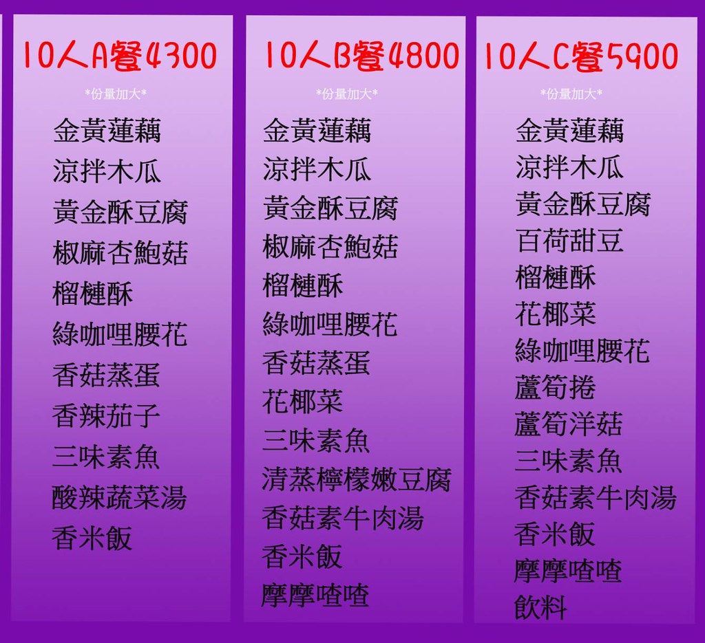 曼谷皇朝 素食泰式料理合菜套餐menu菜單03