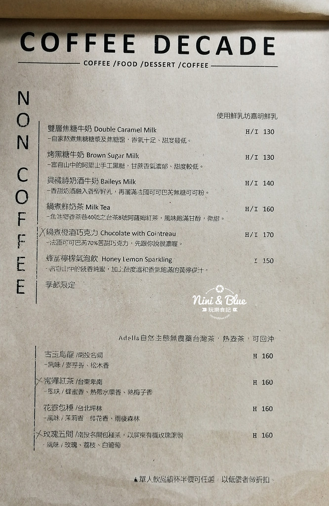 拾年咖啡 菜單 台中不限時咖啡 插座18