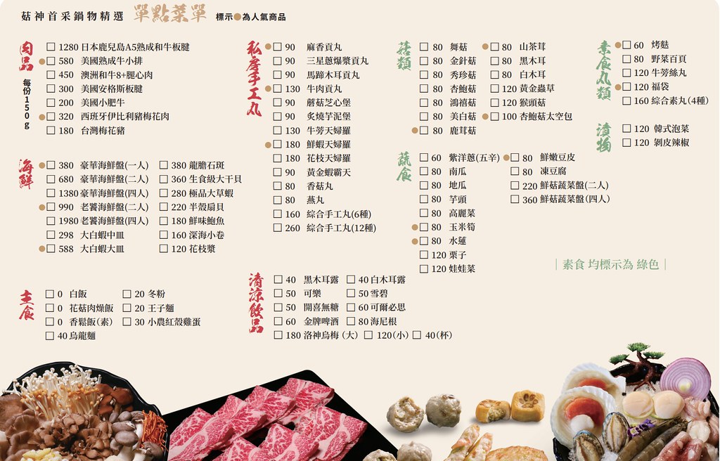 菇神火鍋 必比登 台灣大道 勤美 菜單44 菇神火鍋 必比登 台灣大道 勤美 菜單44