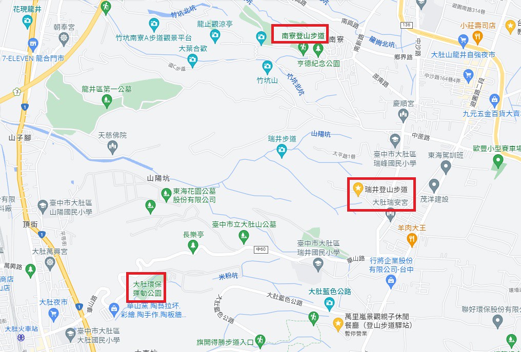 大肚瑞井登山步道 停車 地圖38