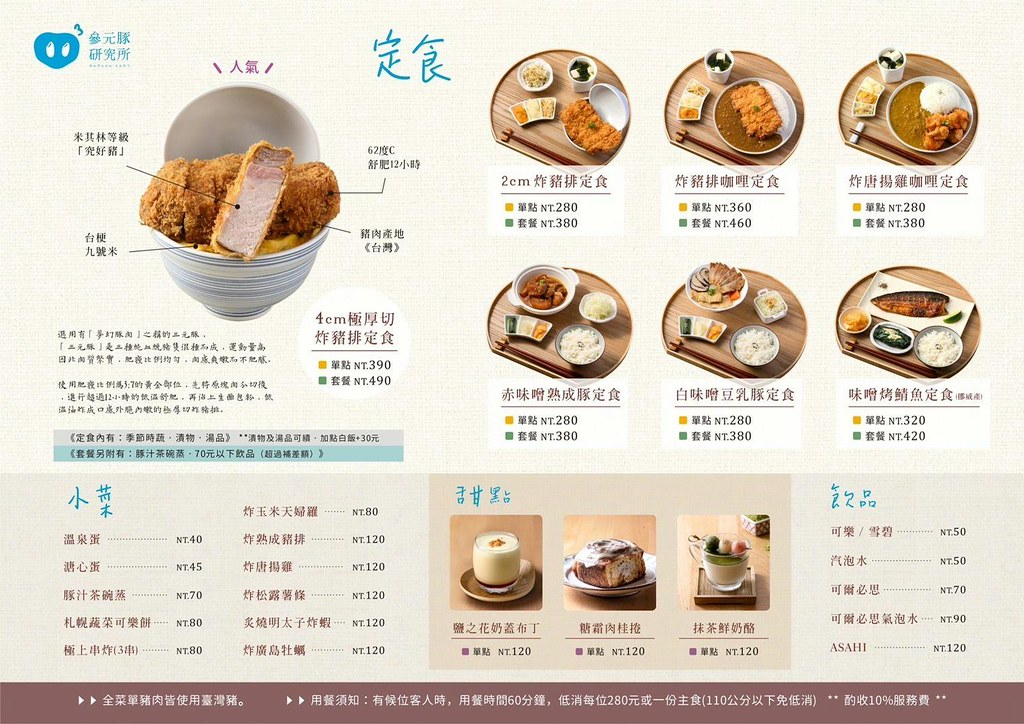 參元豚研究所4公分極厚切炸豬排 菜單1