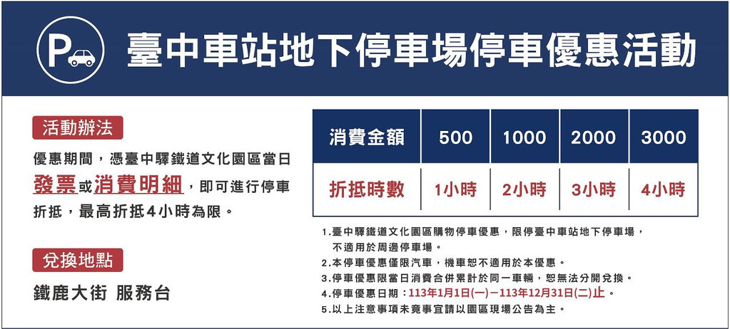 鐵鹿大街停車折抵優惠